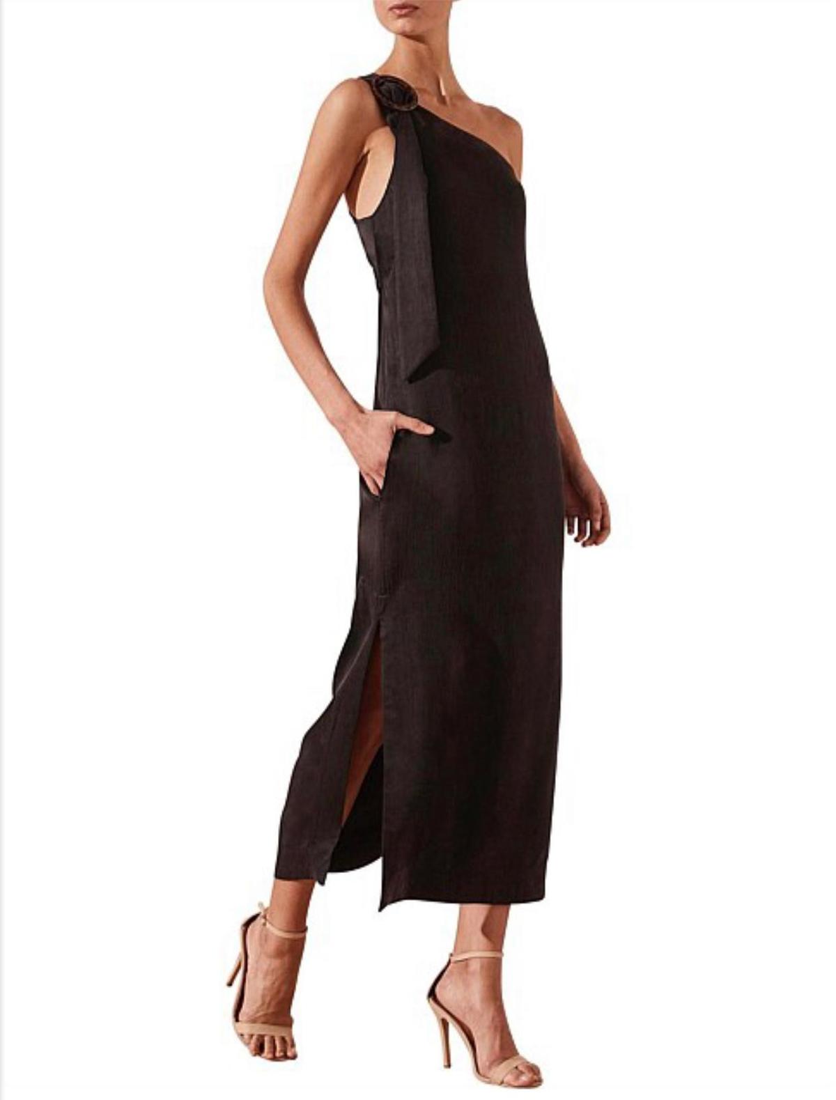 Shona Joy Matias One Shoulder Column Midi Dress Size 6 photo 2