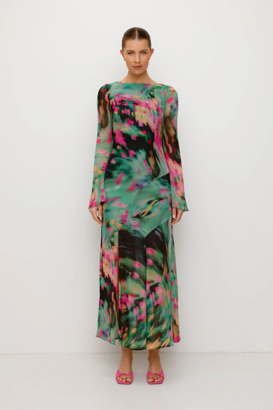The Wolf Gang Giselle Maxi Dress - Verde Blur photo 4