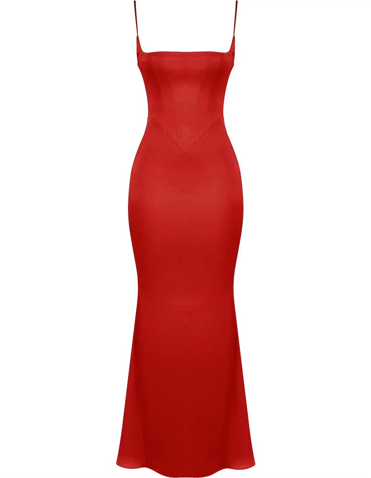 House of CB Olivette Red Rose Satin Corset Maxi Dress Red Size 12 photo 3