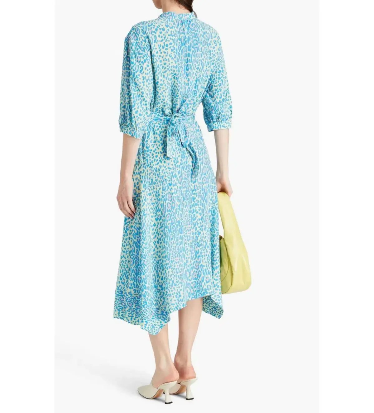 Stella McCartney Leopard Print Silk Dress Blue Size AU 6 photo 2