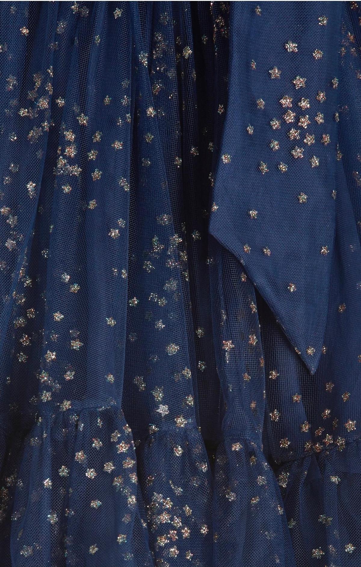 Zimmermann Rhythm Ruched Glitter Mini Dress Blue Size 1/ AU 10 photo 4