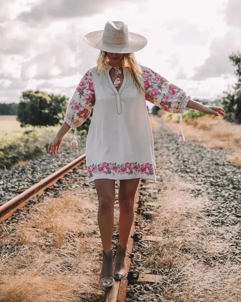 Spell and the Gypsy Cleo Tunic Mini Dress Print Size 8 photo 4