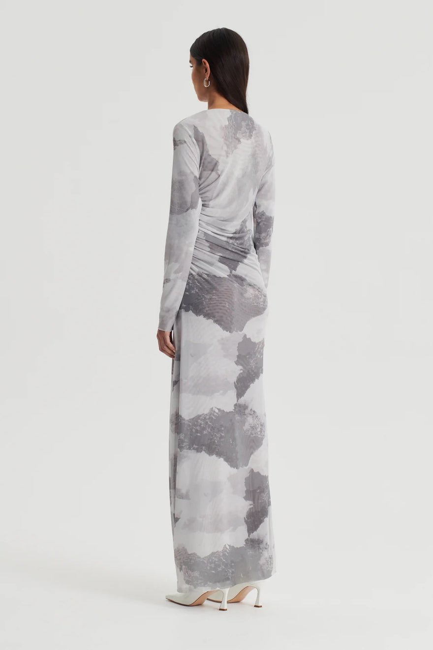 Scanlan Theodore Mesh Cloud Print Dress - Grey photo 3