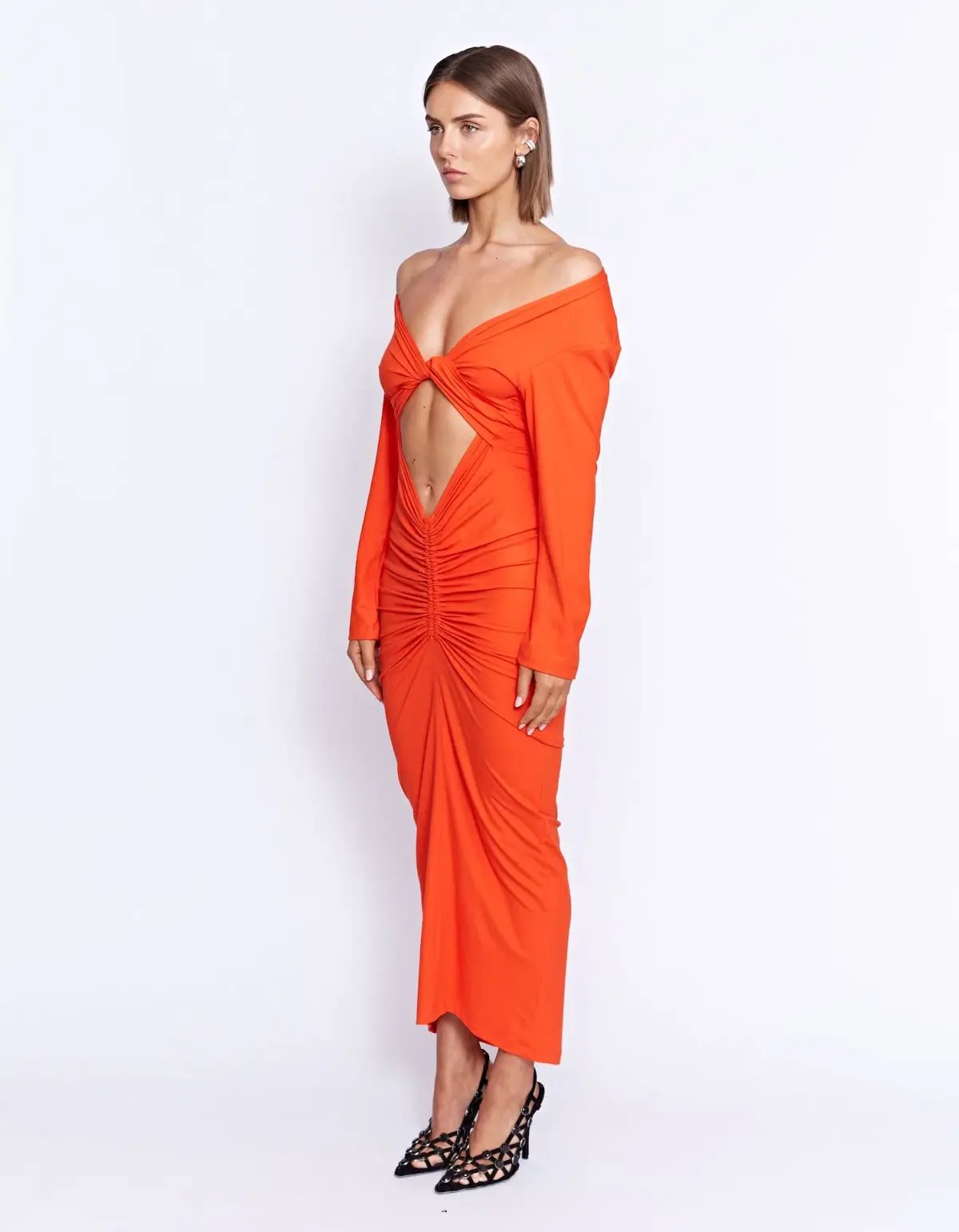 Pfeiffer Fontaine Midi Dress Crimson Orange Size M / AU 10 photo 3
