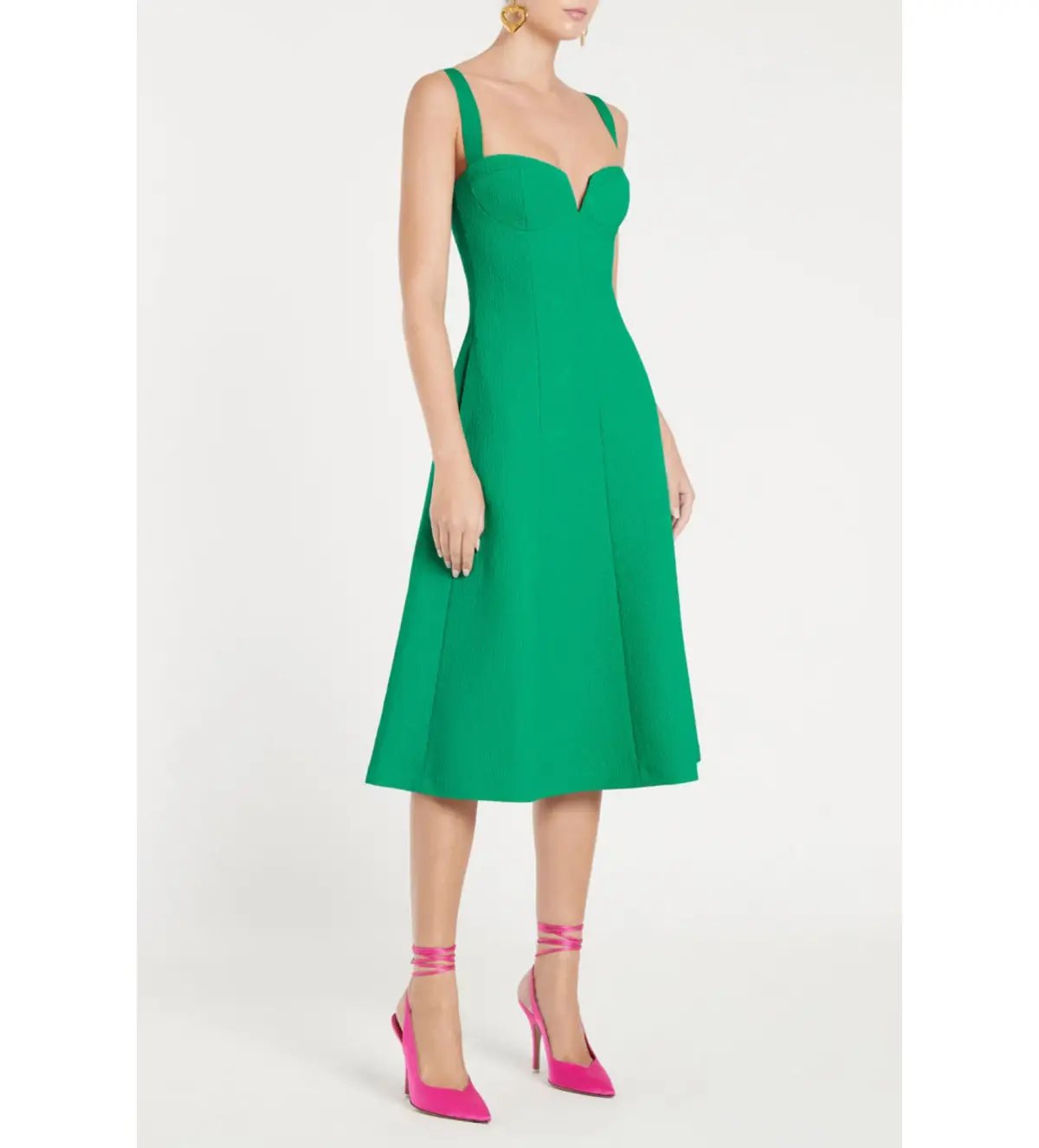 Rebecca Vallance Dionne Midi Dress Golf Green Size 14 photo 2