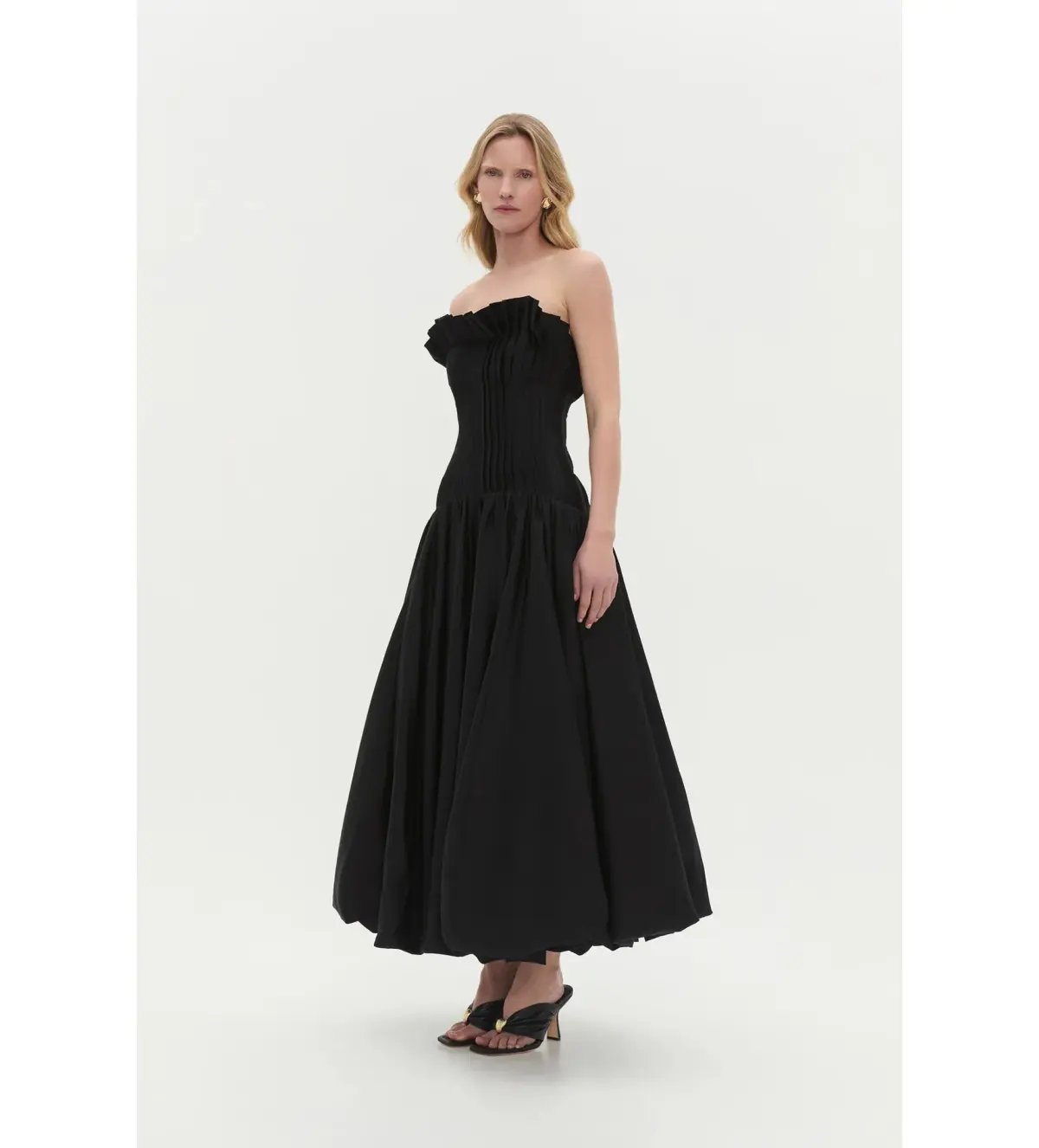 Aje Ivy Bubble Hem Gown Black Size AU 10 photo 3