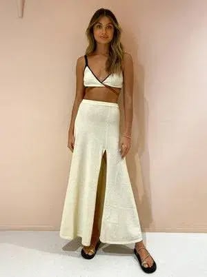 Bec & Bridge Enzo Knit Twist Top and Skirt Cream Size AU 6 photo 2