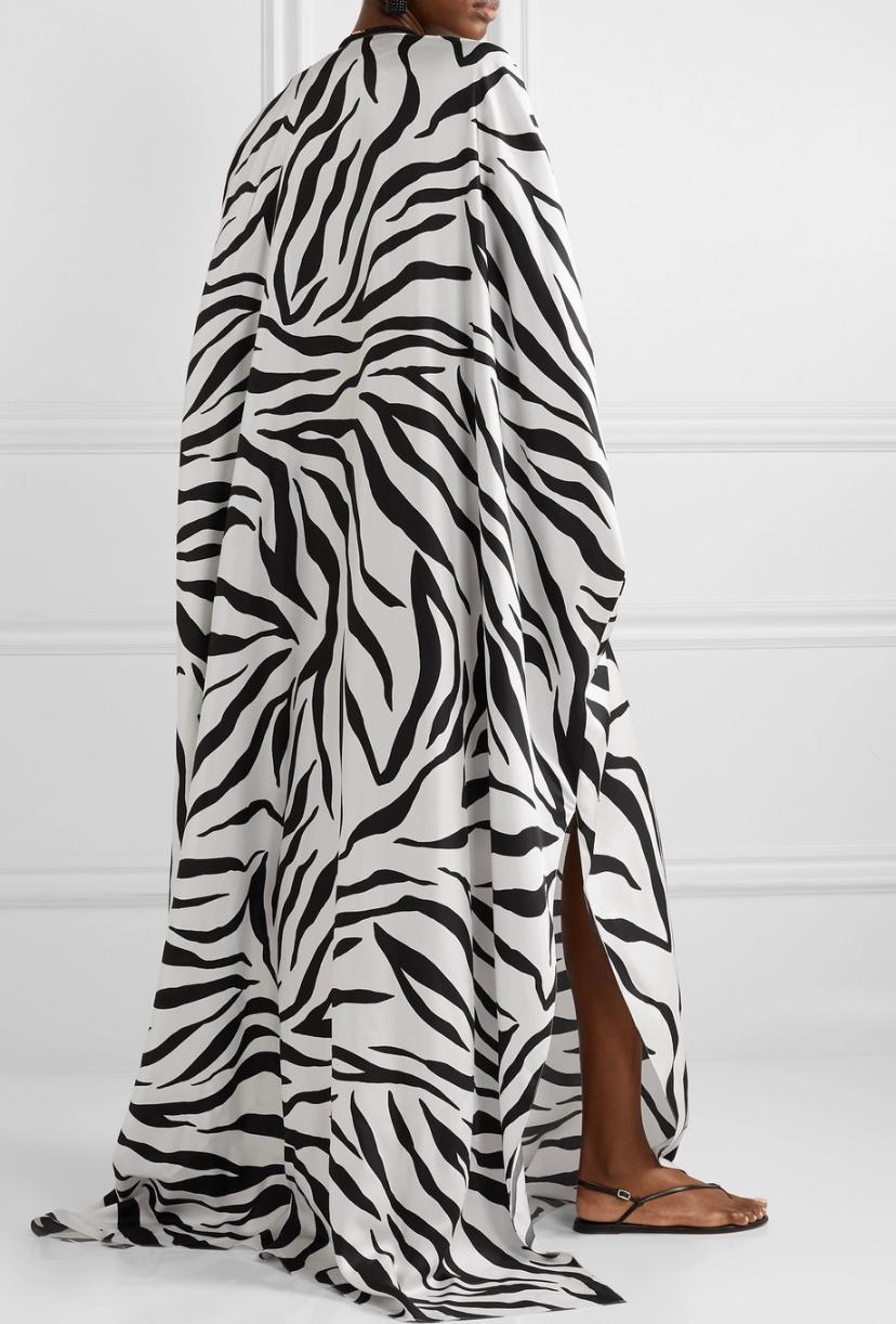 Oscar De La Renta Oversized Relaxed Fit Silk Gown Print Size 8 photo 2