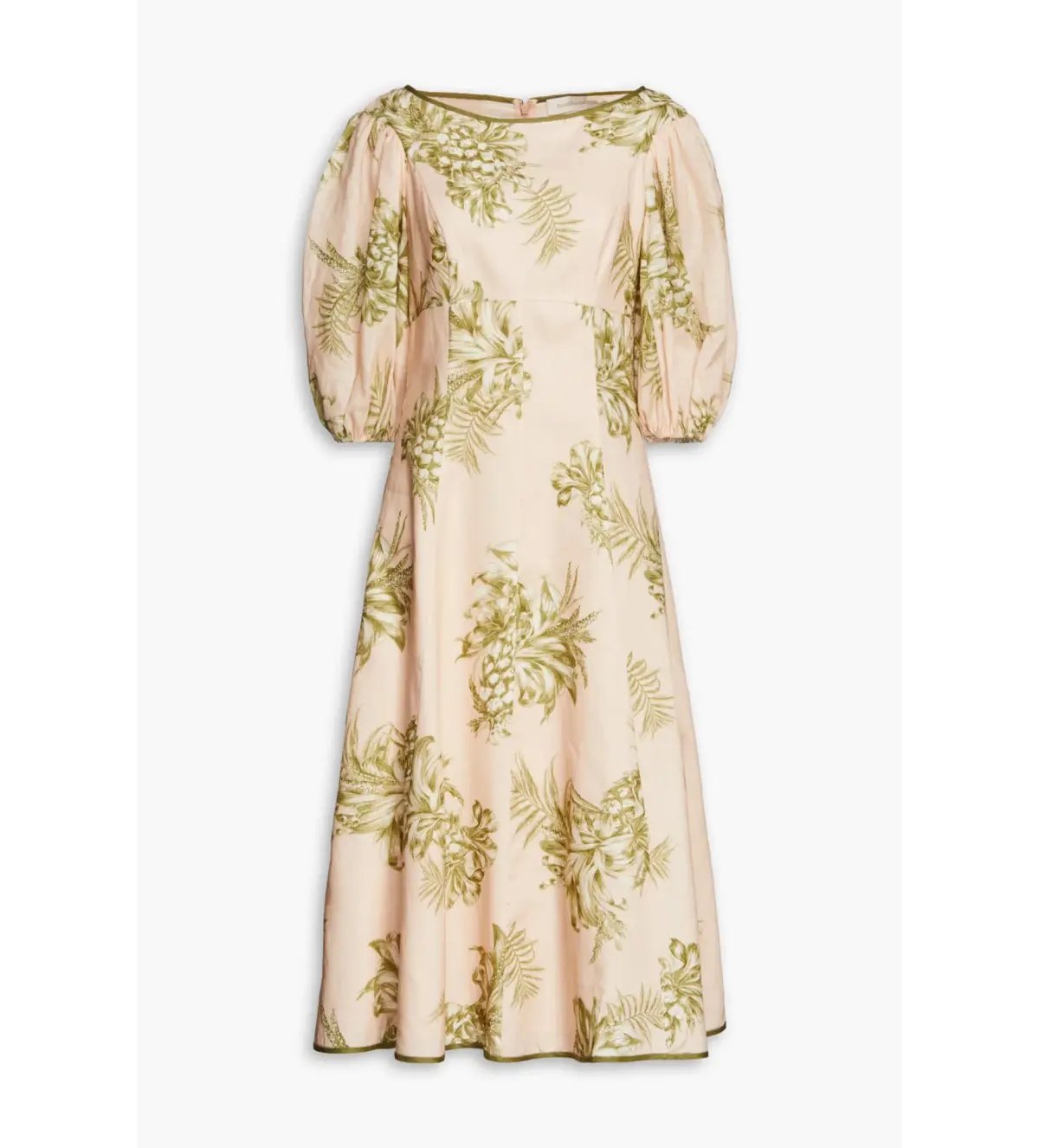 Zimmermann Empire Linen Floral Midi Dress Print Size 3 /AU14 photo 2