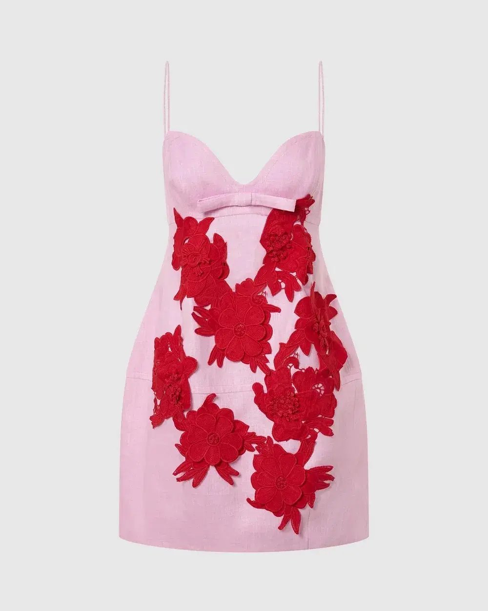 Oroton Contrast 3D Flower Mini Dress Pink Floral Size 12 photo 4