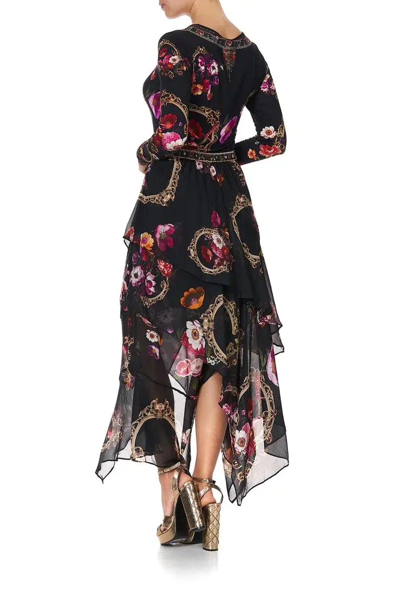 Camilla Asymmetrical Ruffle Skirt Mirror Mirror Print Size S photo 3