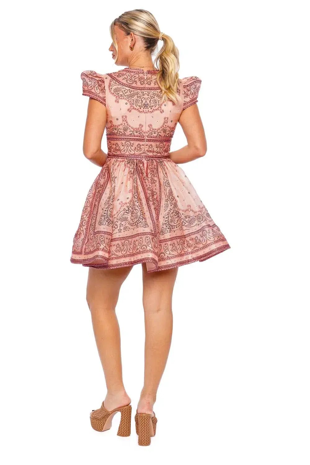 Zimmermann Matchmaker Structured Mini in Pink Bandana Size 1/ AU 10 photo 2