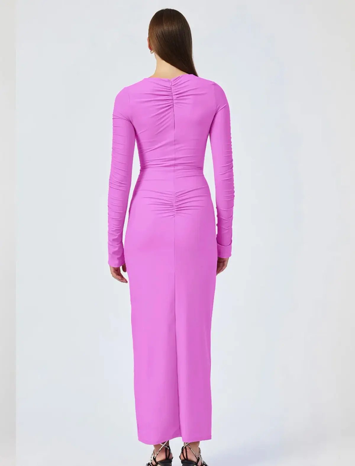 Suboo Ivy Rouched Dress In Fuchsia Size 10 photo 2