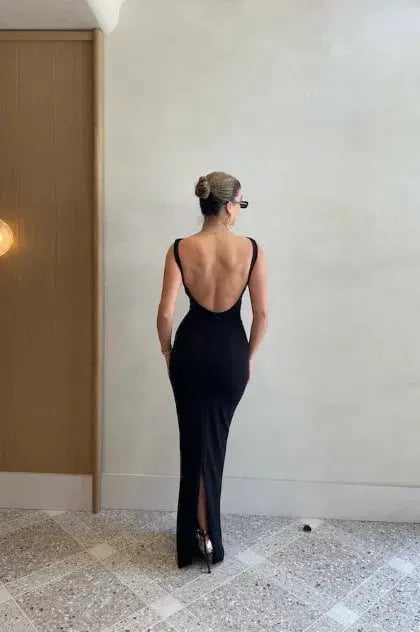 Effie Kats Verona Gown Dress Black Size 6 photo 3