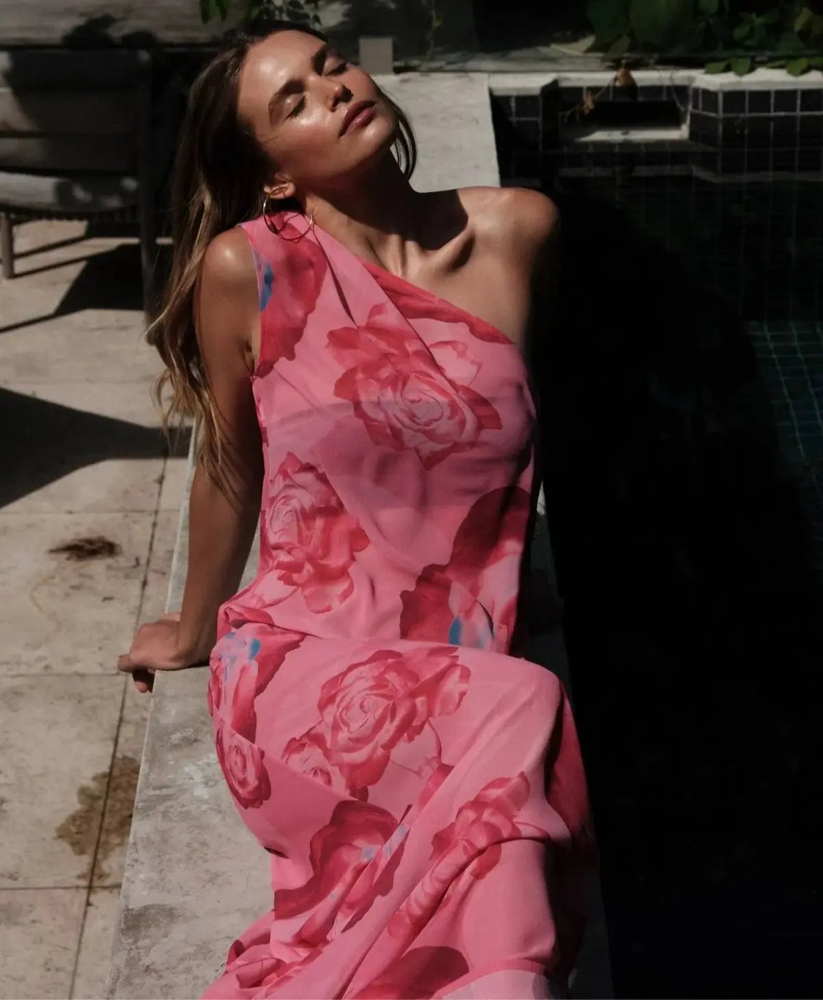 With Harper Lu One Shoulder Sheer Maxi Dress Floral Size XS/ AU 6 photo 2