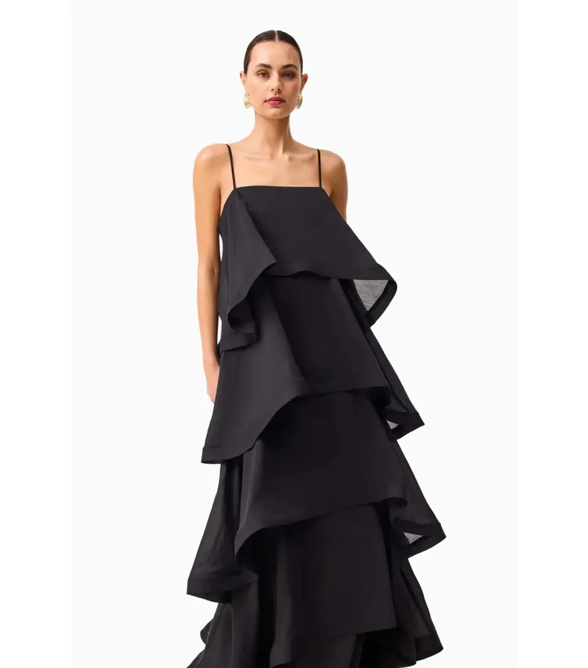 Elliatt Tilly Tiered Maxi Dress Black Size M / AU 10 photo 4