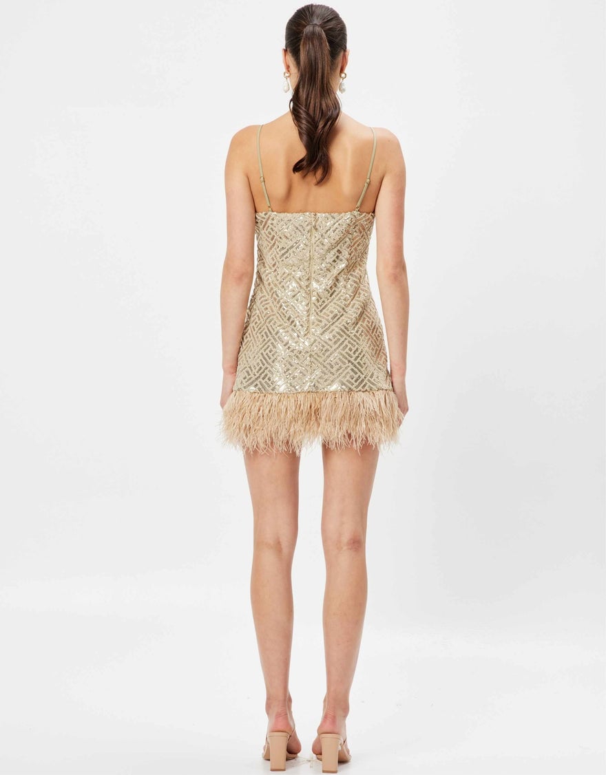 Elliatt Petrea Mini Dress, Khaki photo 3