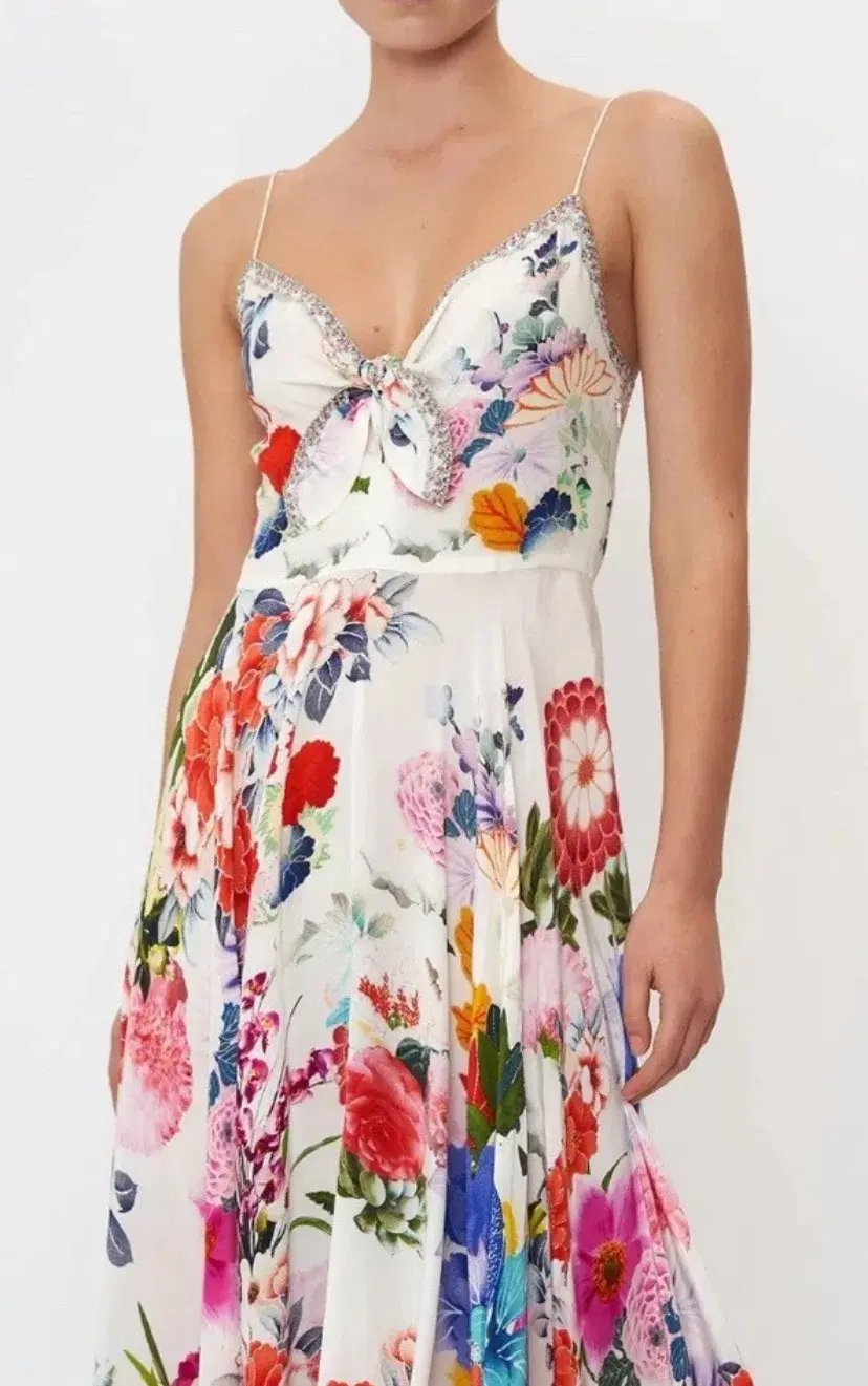 Camilla Long Dress With Tie Front Memories Of A Garden Size S (10) photo 2