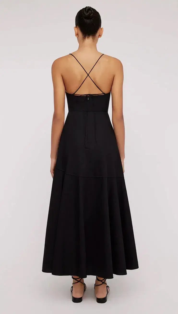 Scanlan Theodore Parachute Strappy Dress in Black Size 8 photo 2