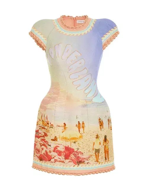 Zimmermann Coaster Structured Mini Dress Poster Print Size 0 / Au 8 photo 2