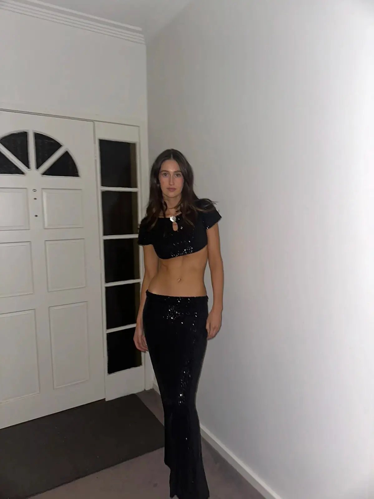 Buci Sequin Flower Top And Mermaid Skirt Set Black Size AU 6 photo 5