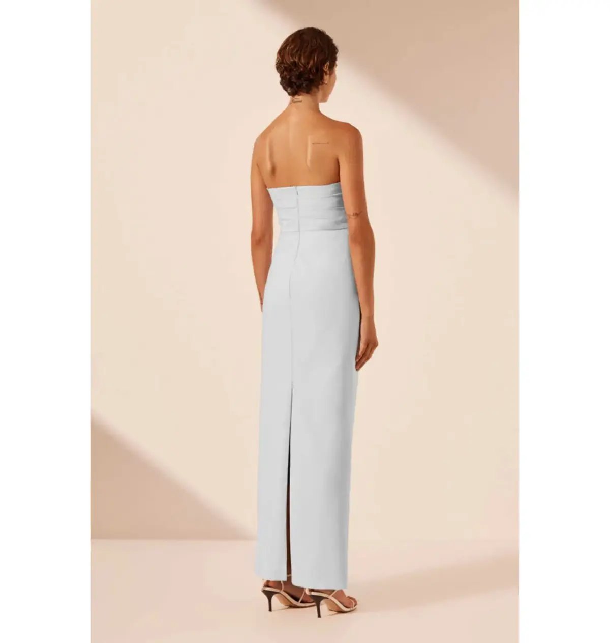 Shona Joy Lani Strapless Draped Maxi Dress Sky Size AU 12 photo 4