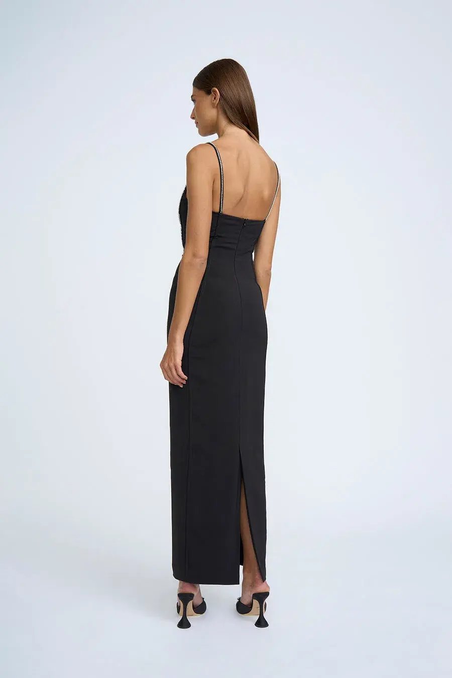 By Johnny Femmina Diamond Pipe Midi Dress Black Size 8 photo 3