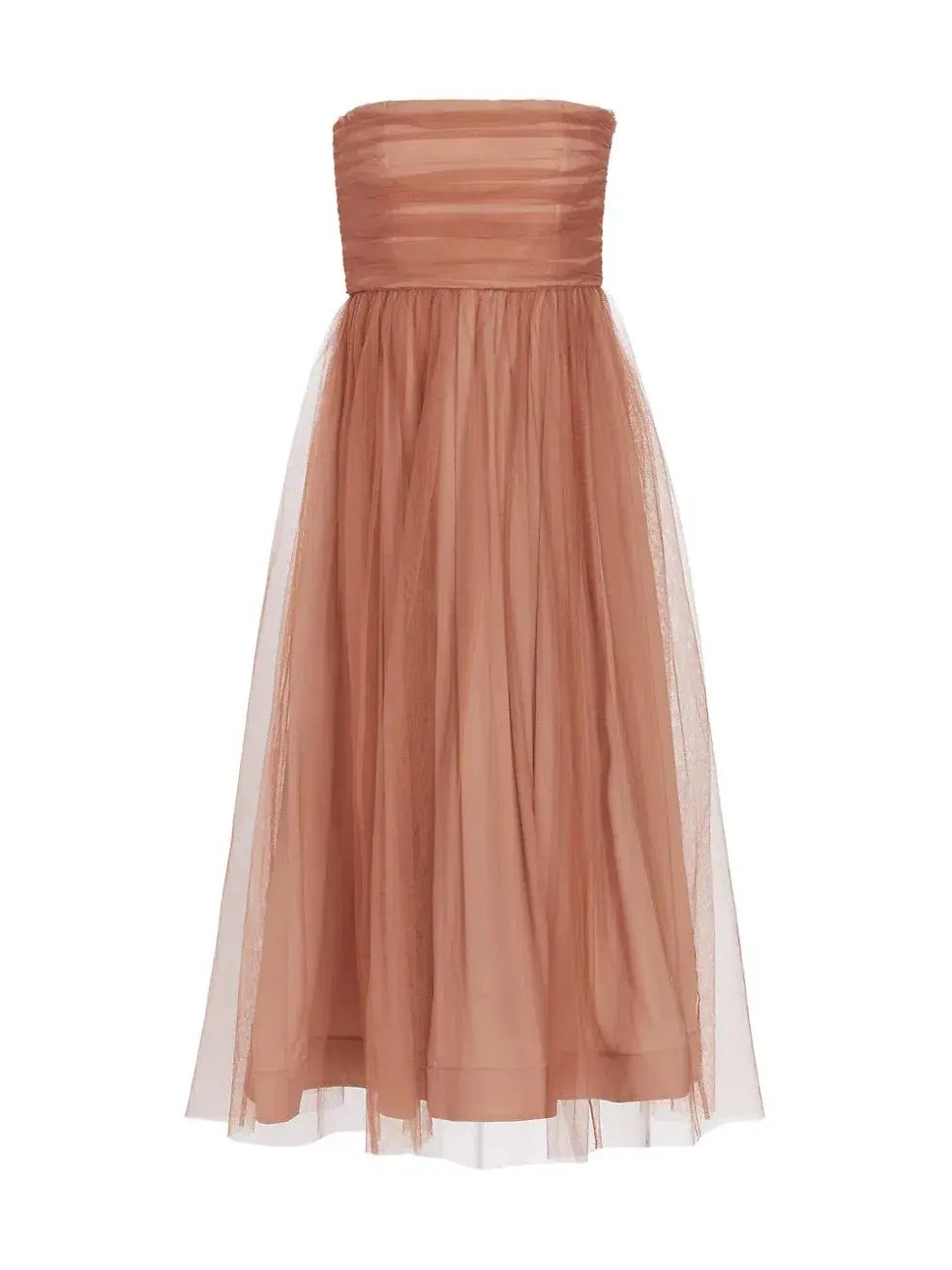 Zimmermann Tulle Strapless Midi Dress in Lipstick Size 1/AU 10 photo 5