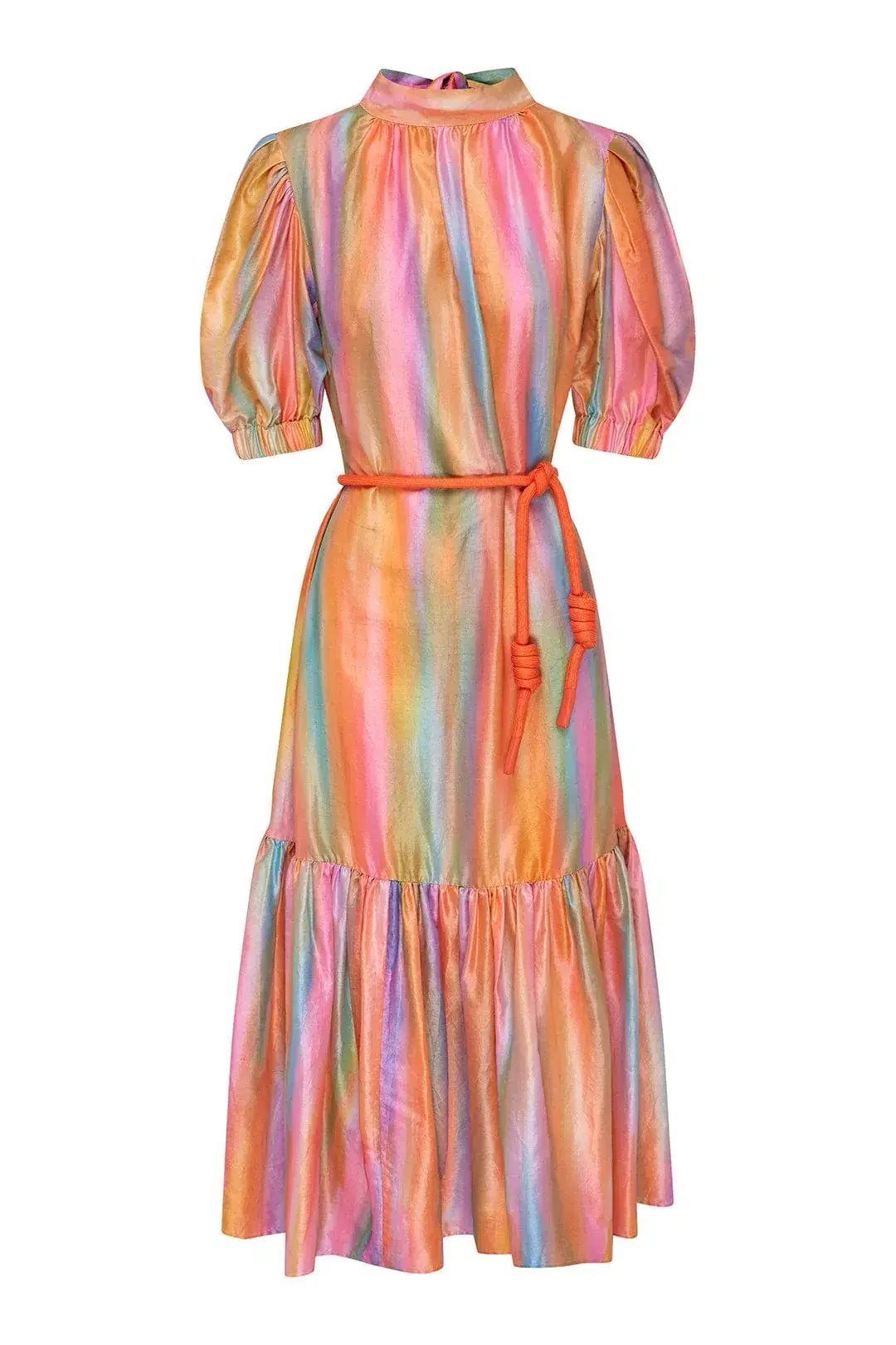 Alemais Rainbow Midi Dress Print Size 14 photo 3