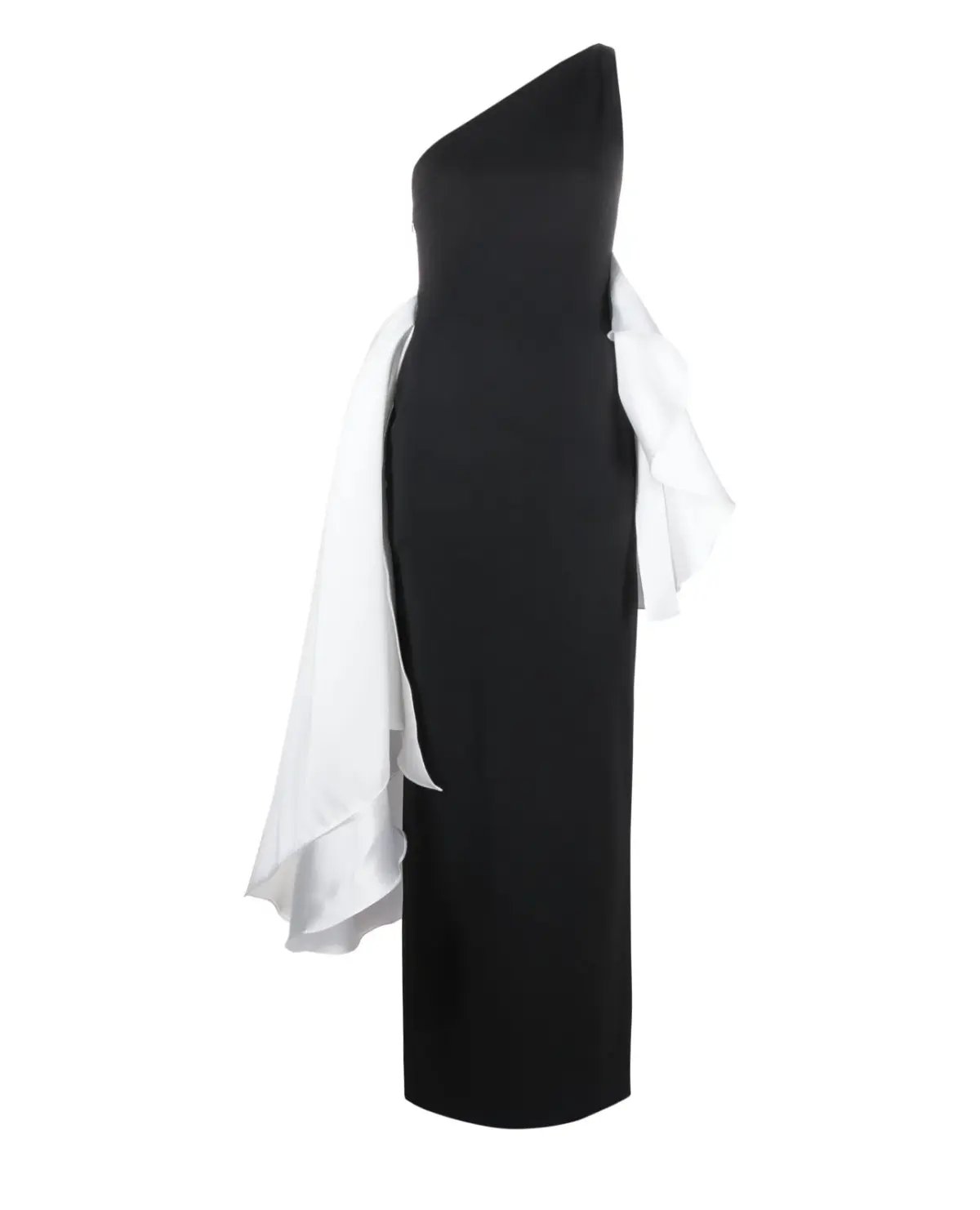 Solace London The Calla One Shoulder Dress Black/Cream Size 12 photo 4