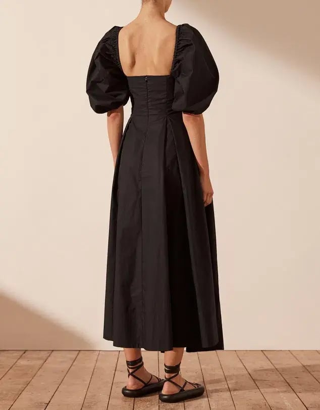 Shona Joy Mareva Short Sleeve Cut Out Midi Dress Black Size 8 photo 3
