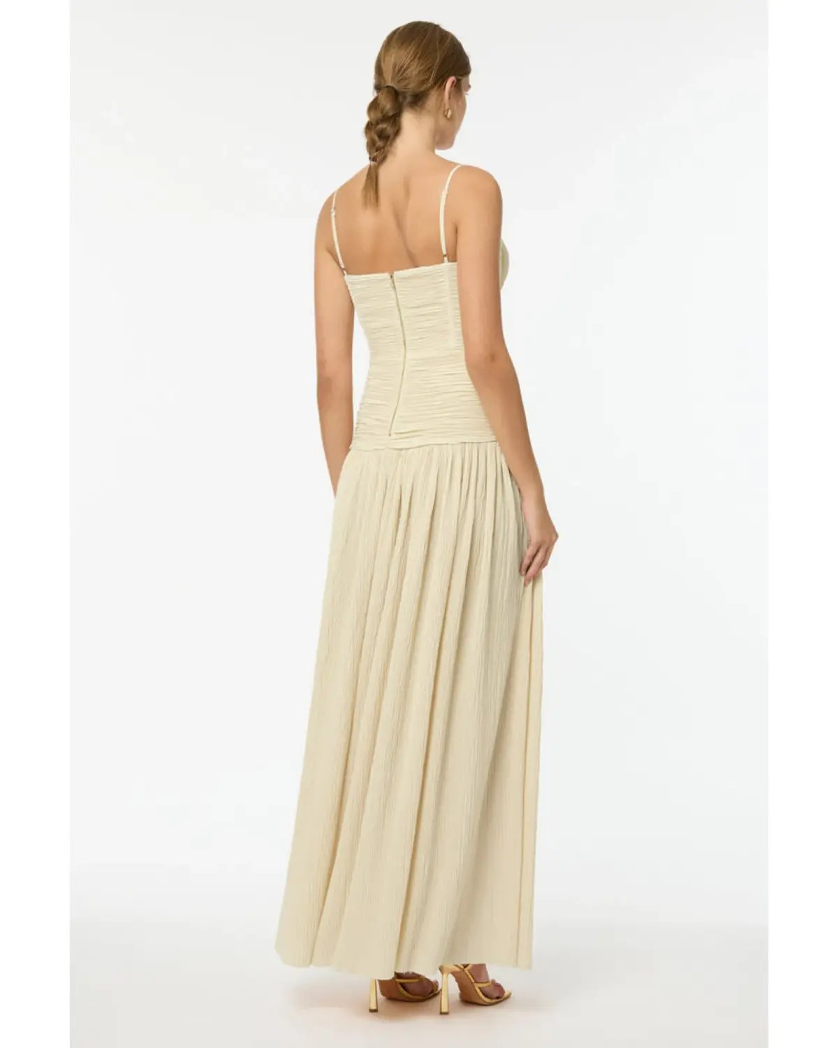 Manning Cartell Double Time Pleat Dress Cream Size AU 10 photo 3
