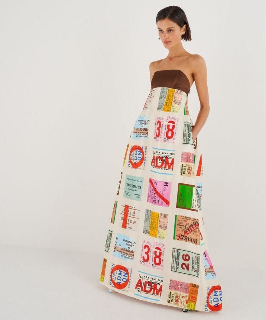 Oroton Ticket Print Gown photo 3
