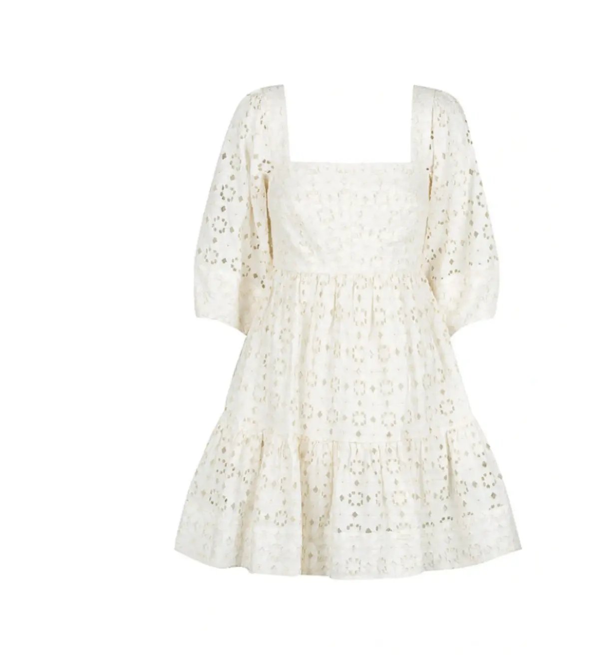 Shona Joy Fryda Broderie Anglaise Mini Dress Cream Size S / AU 8 photo 4