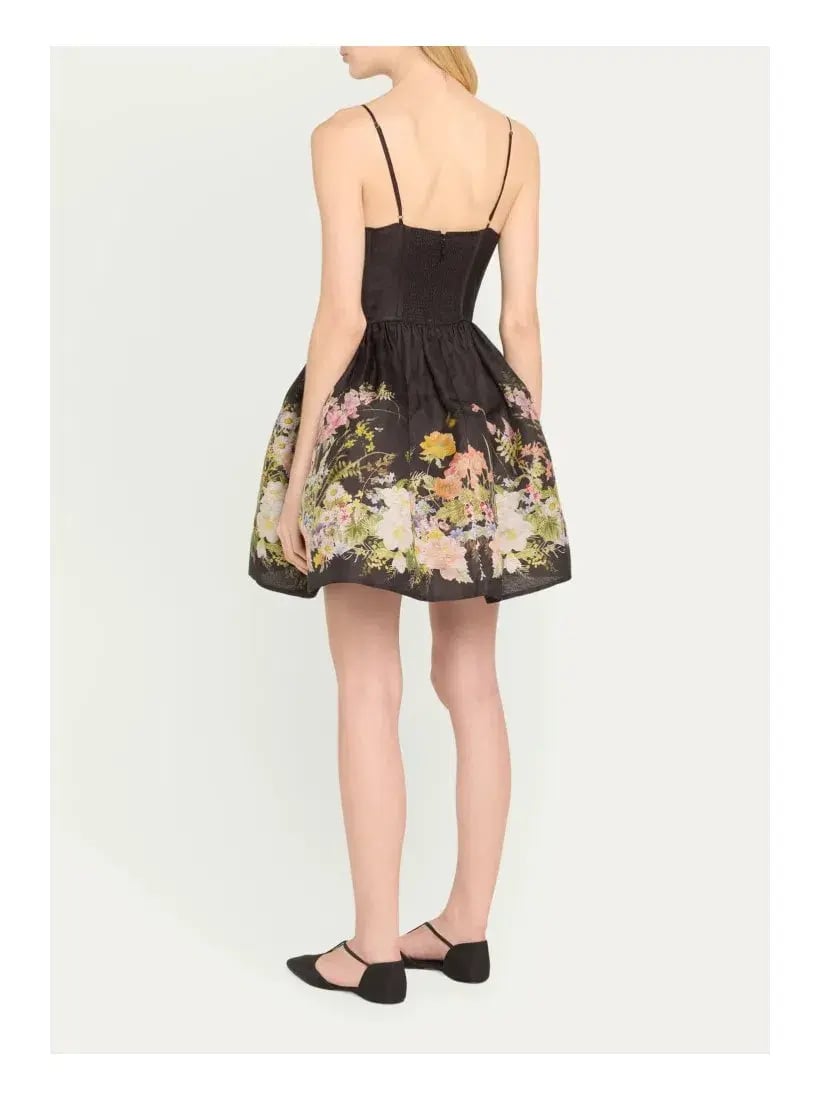 Zimmermann Natura Ruched Mini Dress Black Size 1/ Au 10 photo 2