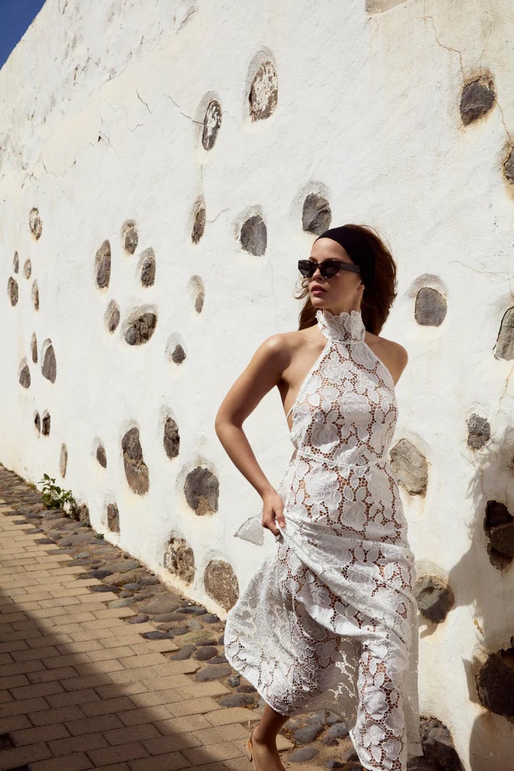 FOR LOVE & LEMONS ASTORIA LACE MAXI DRESS - WHITE photo 6
