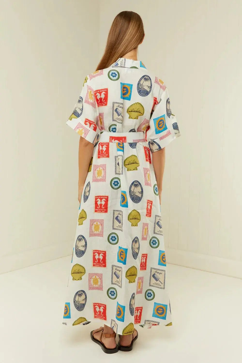 Palm Noosa Memento Maxi Dress in Holiday Stamp Size 8 photo 3