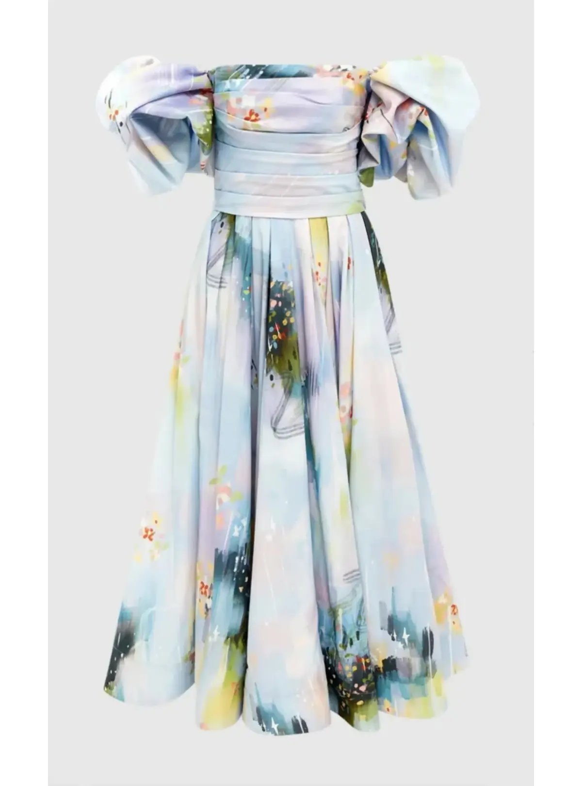 Leo Lin Matilda Puff Sleeve Midi Dress Willow Print Size AU 12 photo 4