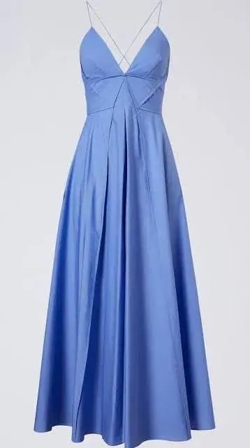 Scanlan Theodore Parachute Cotton Strappy Dress Blue Size 10 photo 3