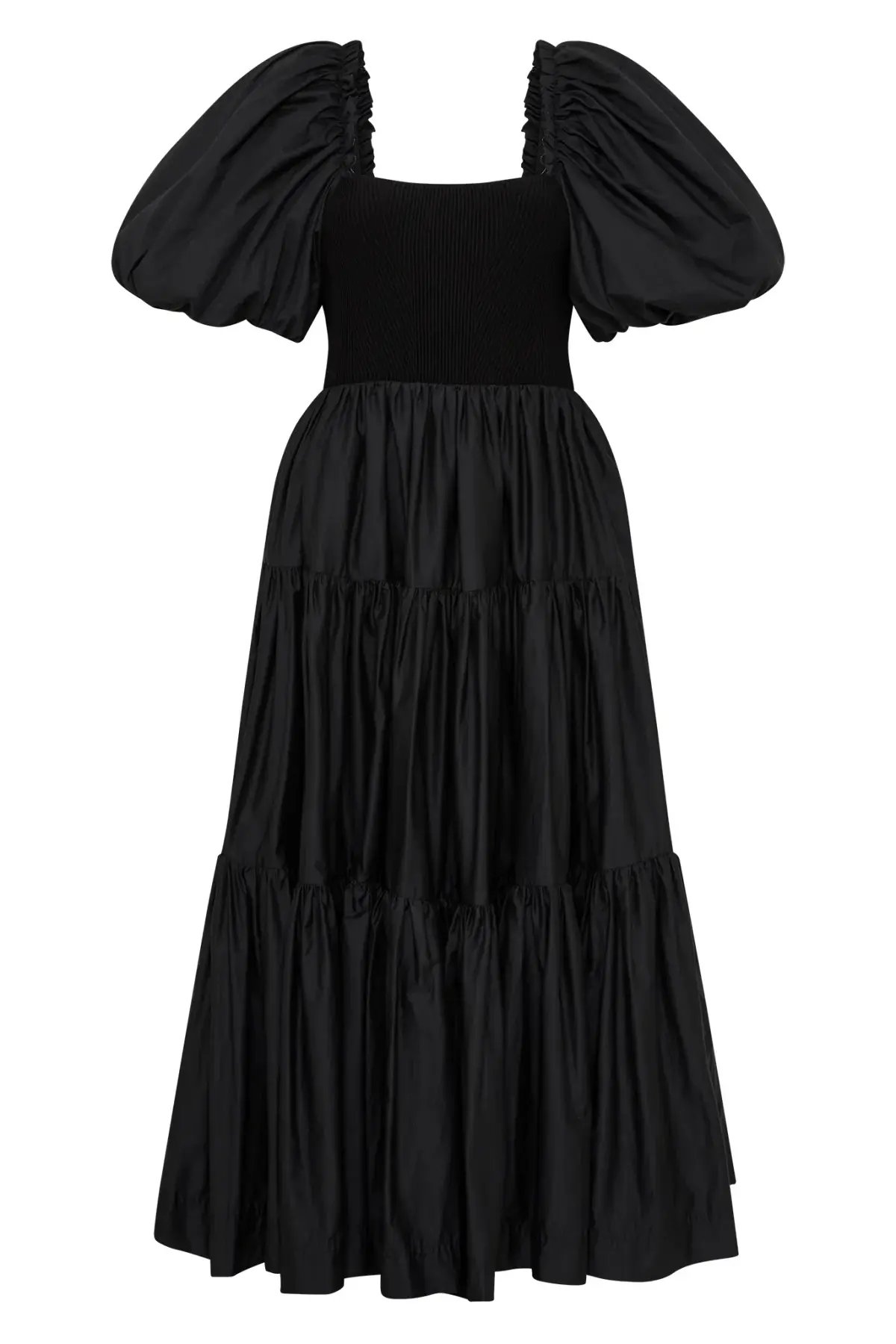 Aje Casa Puff Sleeve Midi Dress Black Size 16 photo 4