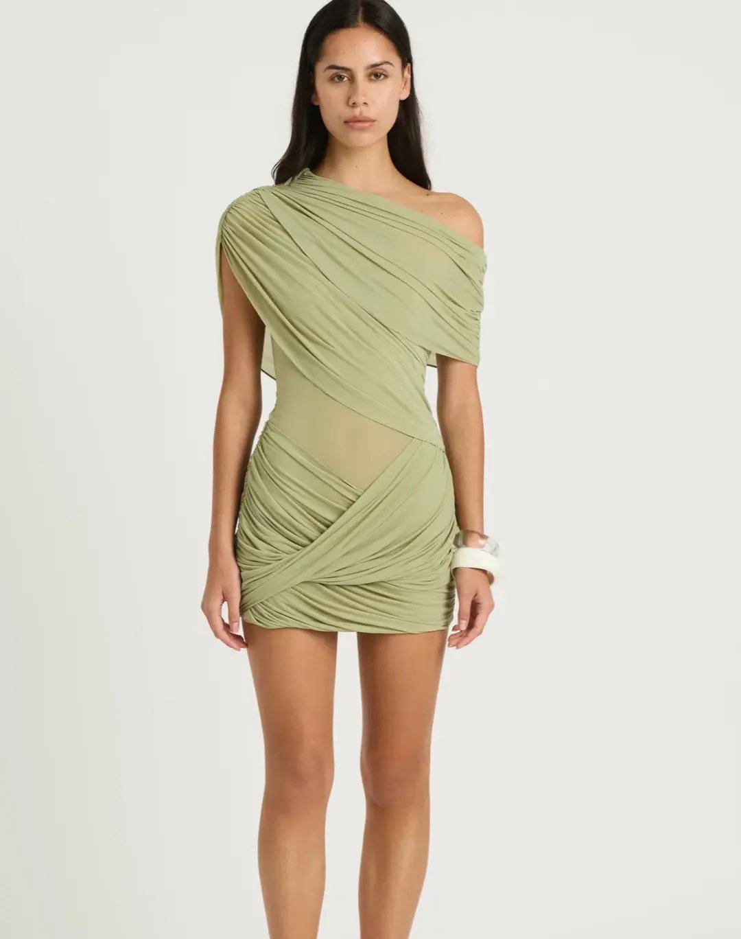 Benni Otto Mini Dress in Pistachio Green size 8 photo 4