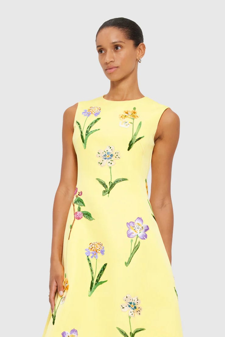 Leo Lin Cleo Sleeveless Midi Dress - Wild Flower Print in Sorbet photo 2