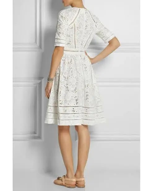 Zimmermann Roamer Day Dress White Broderie Anglaise Size 2/Au 12 photo 2