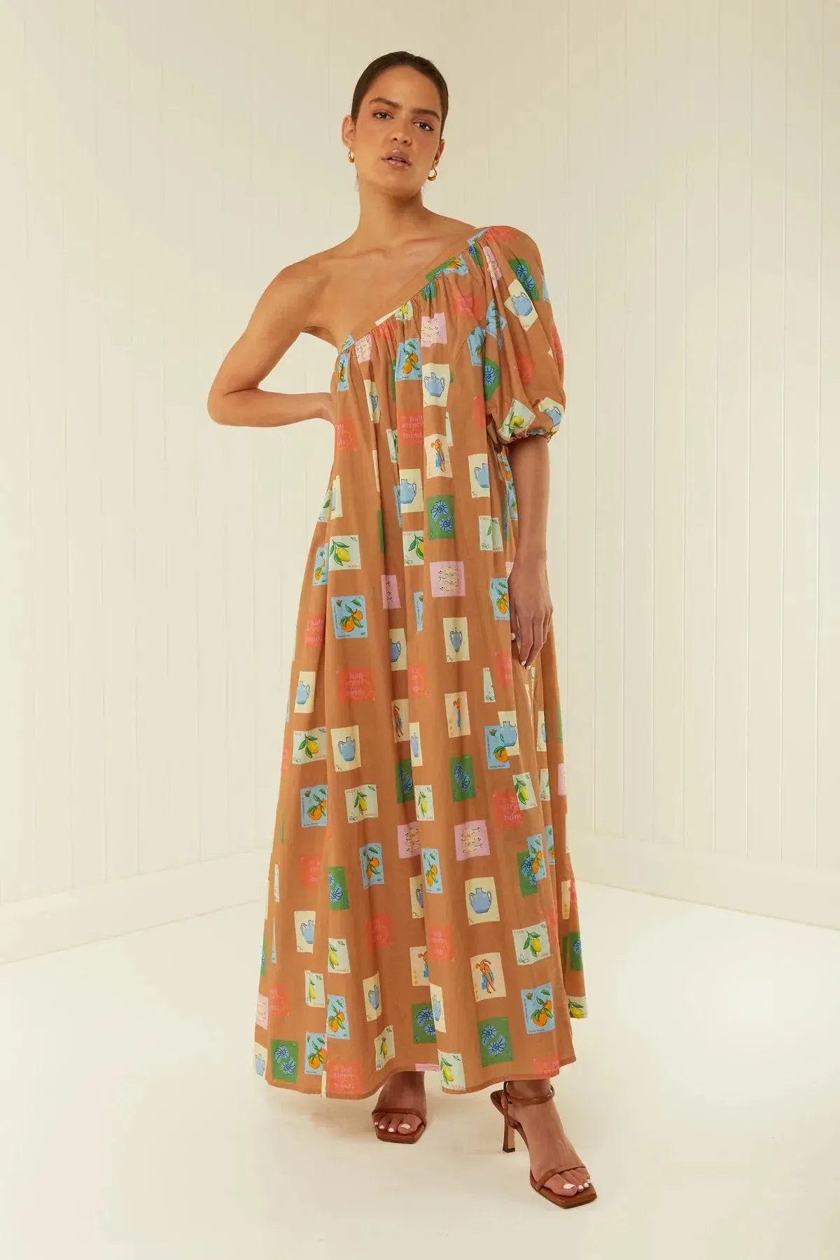 Palm Noosa Lotus Maxi Dress Brown Emblem Size 12 photo 2