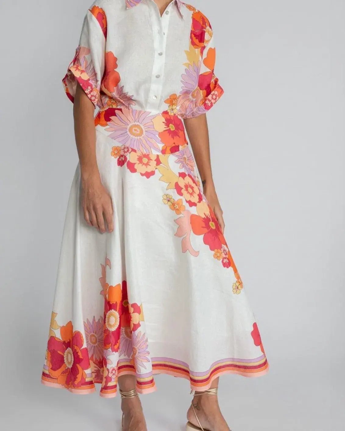 Alemais Calista relaxed shirt & Circle Skirt Print Size 14 photo 3