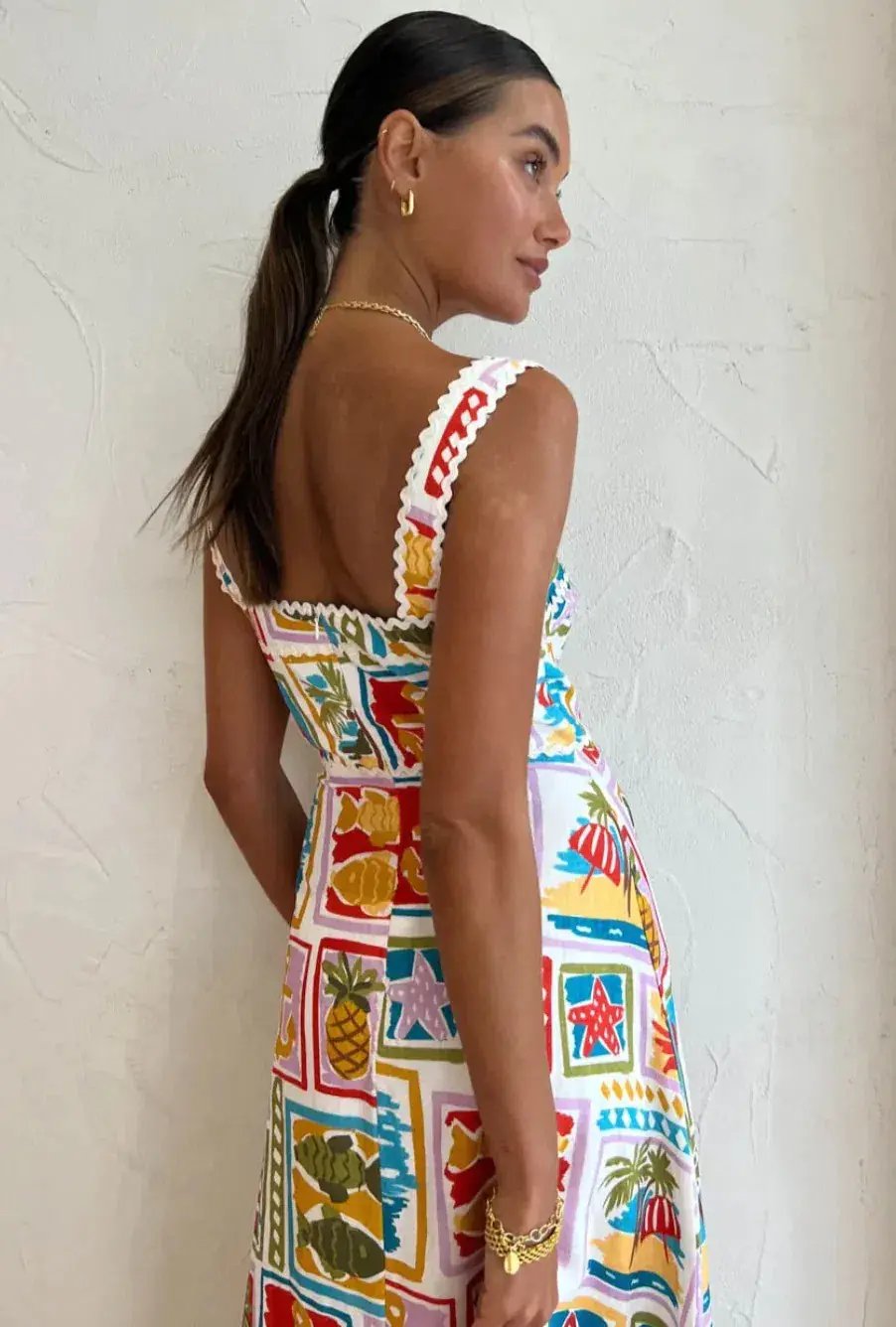 By Nicola Goldie Maxi Dress in Summer Vacation Multi Size AU 10 photo 2