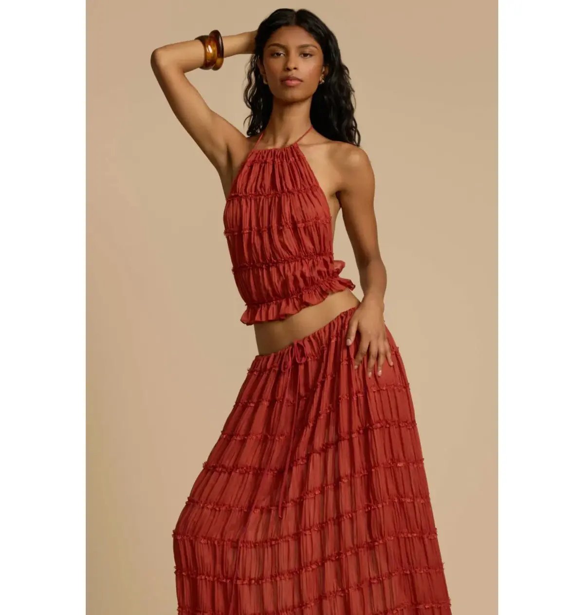Arcina Ori Juliette Halter and Skirt Set in Red Size Small / AU 8 photo 3