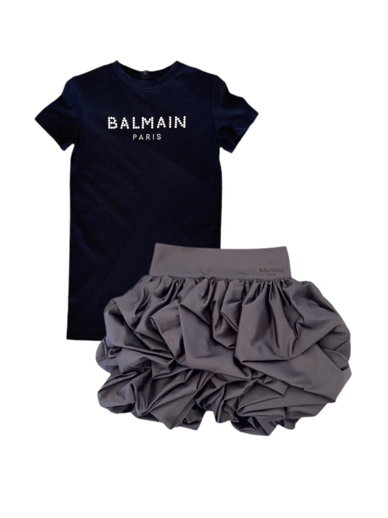 Balmain Cloud Skirt In Black Diamond photo 7