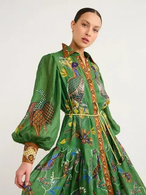 ALEMAIS Birdie Shirtdress in Jade Size 10 AU photo 4