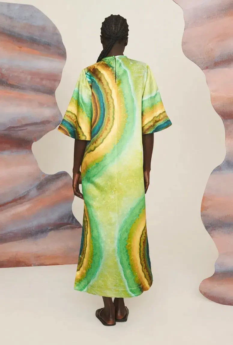 Alemais Iris Midi Dress Green/Multi Size 16 photo 4
